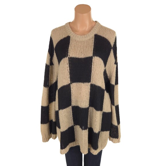 TheOpen Product Check Sweater Size 2 M Womens Check Knit $145 - Picture 2 of 12